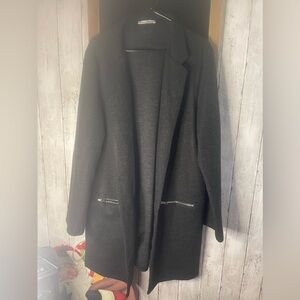 Angashion Size XXL Gray Women’s Long Cardigan  Coat With Pockets